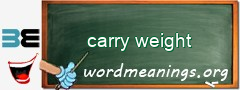 WordMeaning blackboard for carry weight